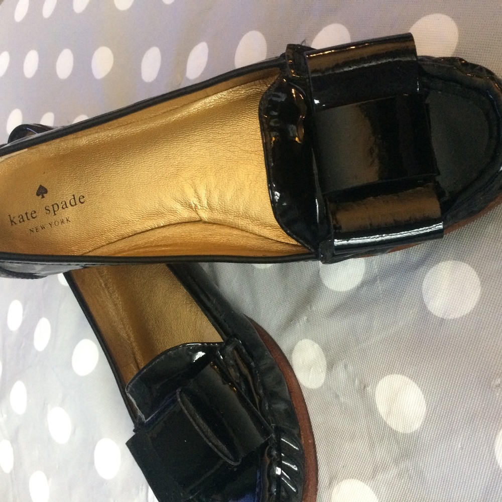 Kate Spade Black Patent Leather Loafers
